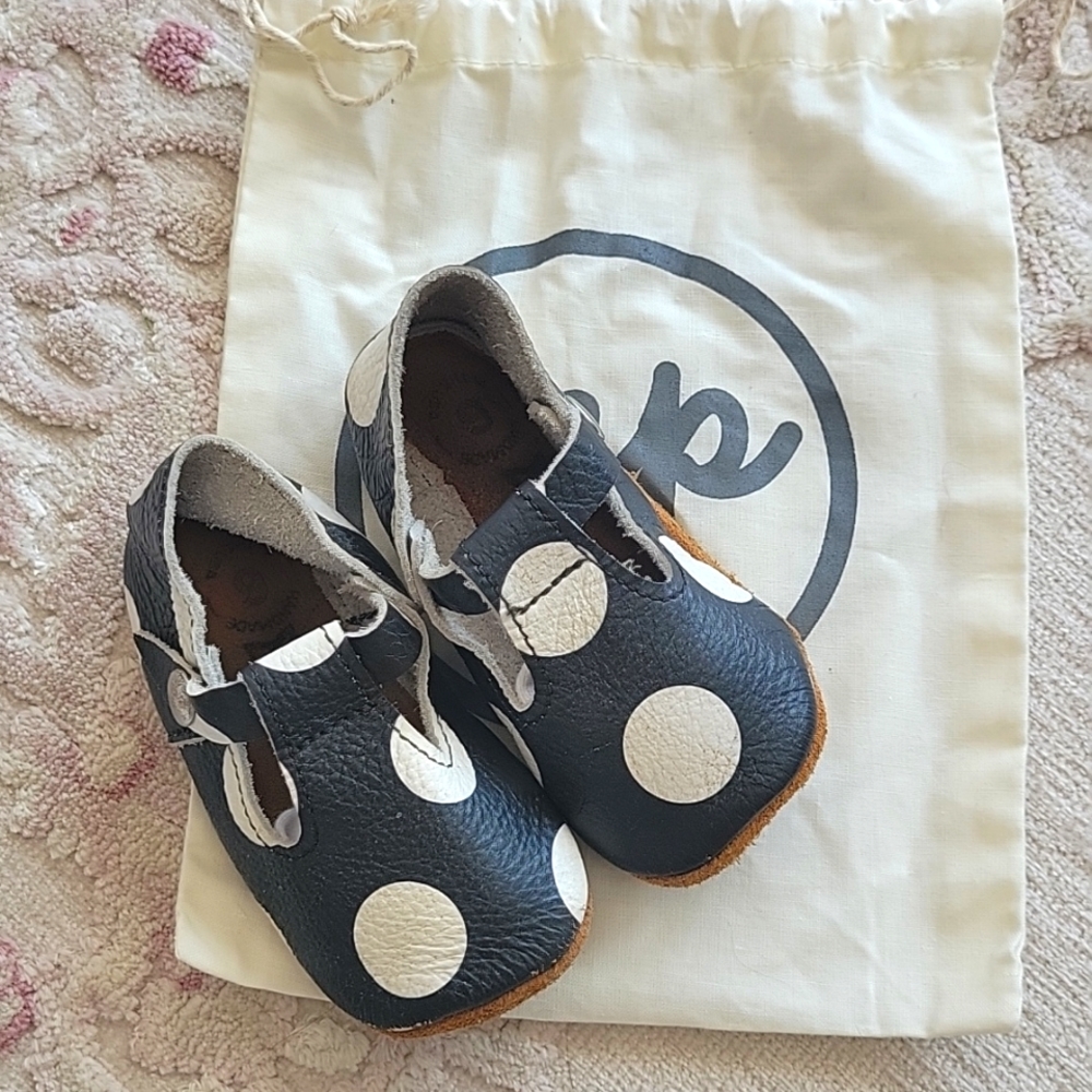 Mon Petit Polka Dot Soft Sole T straps